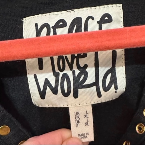 Slub Knit Tee - Black - Size L - Peace Love World - Picture 5 of 6